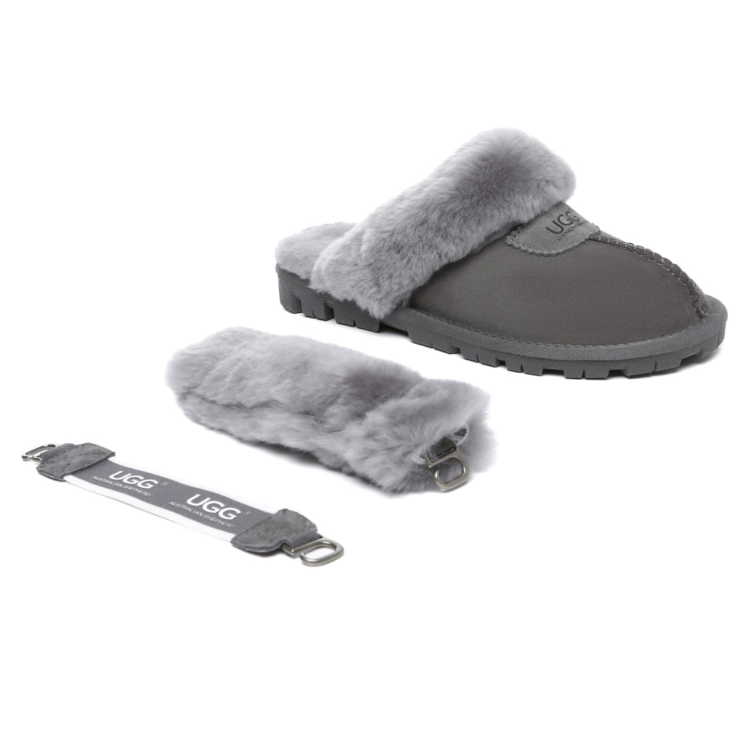 Removable Slingback Waffle Fluffy UGG Slippers - UGG Direct Online