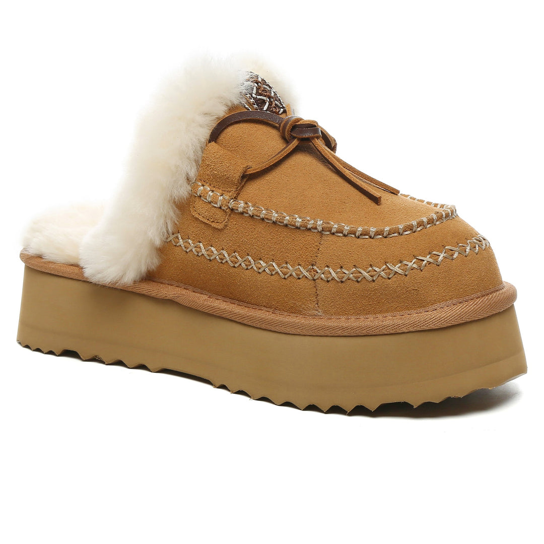 Santana Stitch Platform Scuffs Slippers - UGG Direct Online