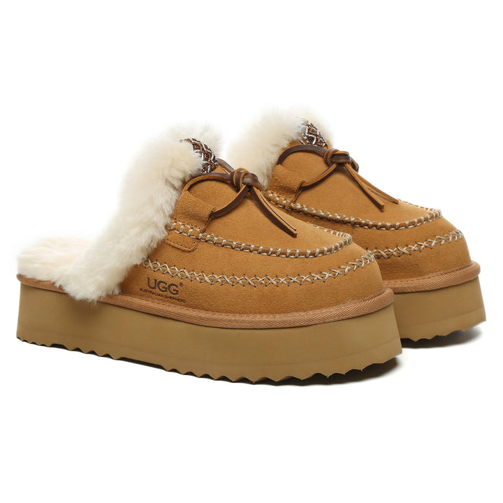 Santana Stitch Platform Scuffs Slippers - UGG Direct Online