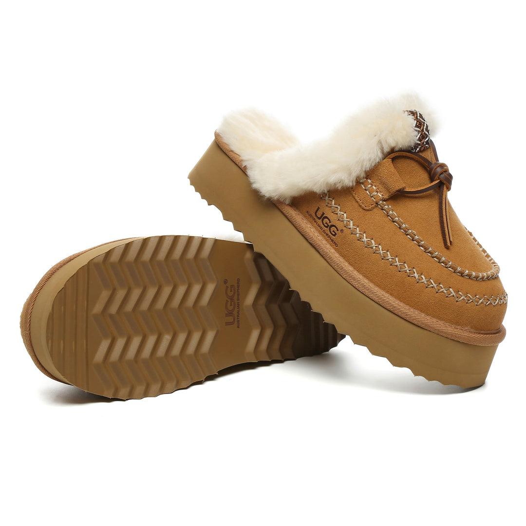 Santana Stitch Platform Scuffs Slippers - UGG Direct Online