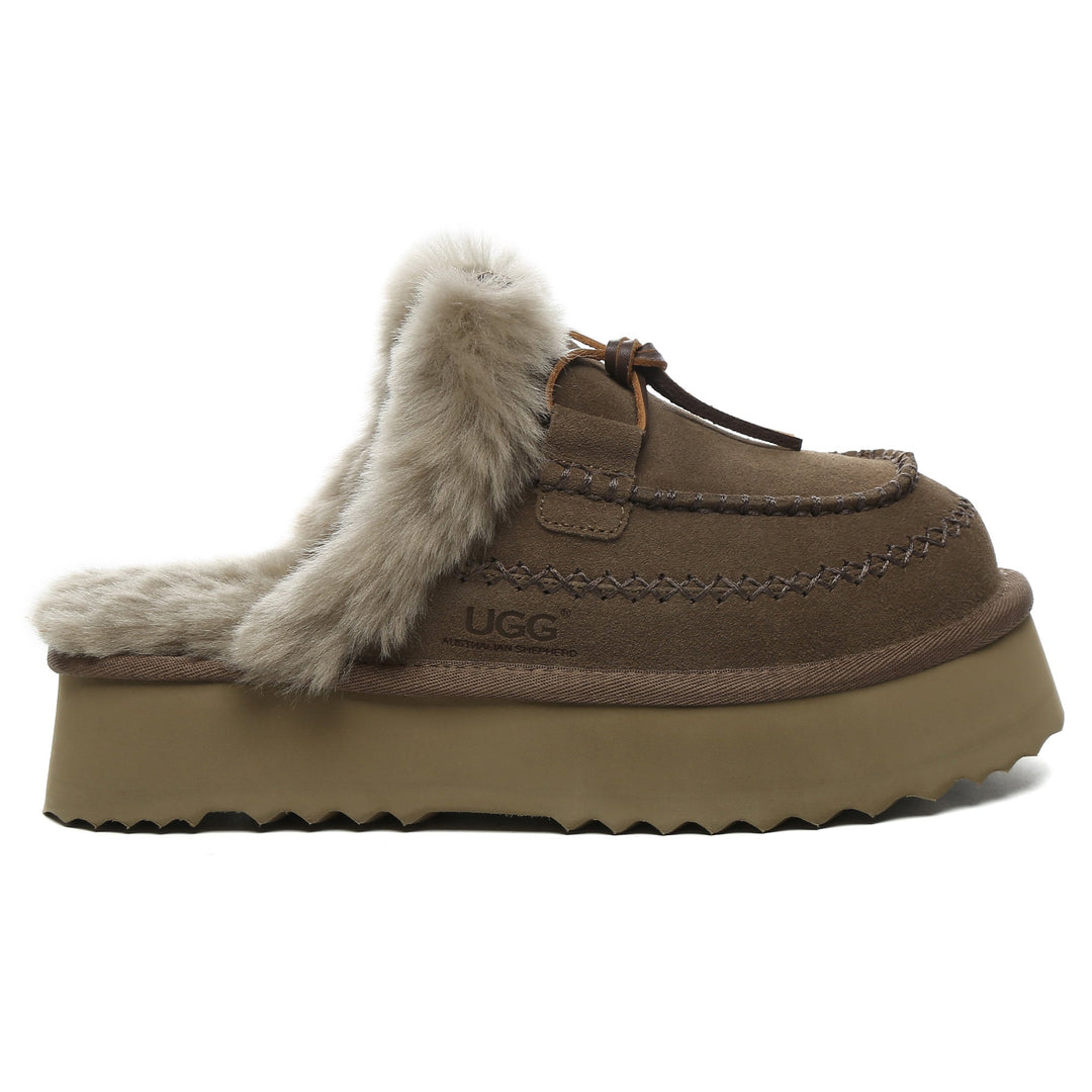 Santana Stitch Platform Scuffs Slippers - UGG Direct Online