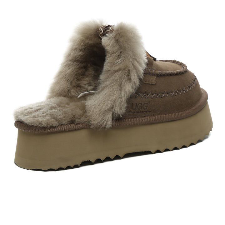 Santana Stitch Platform Scuffs Slippers - UGG Direct Online