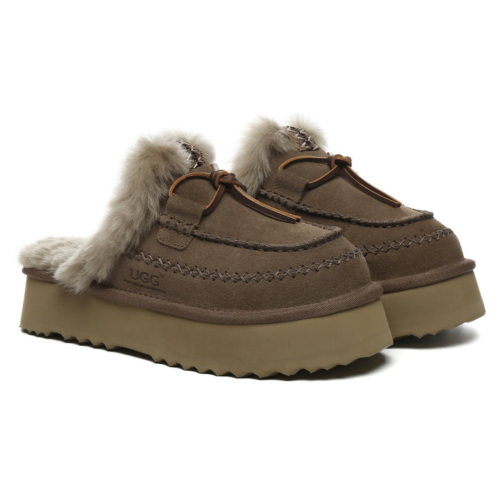 Santana Stitch Platform Scuffs Slippers - UGG Direct Online