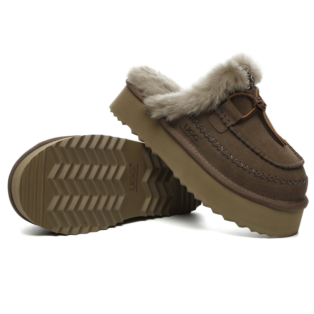 Santana Stitch Platform Scuffs Slippers - UGG Direct Online