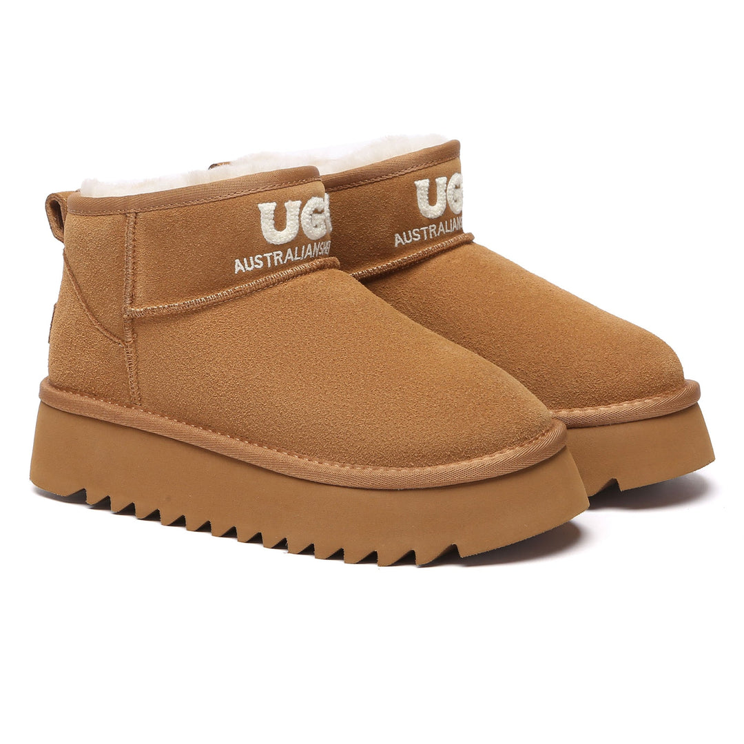 Shearling Logo Ultra Mini Platform UGG Boots - UGG Direct Online