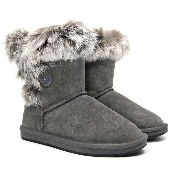Short Button Fur UGG Boots - UGG Direct Online