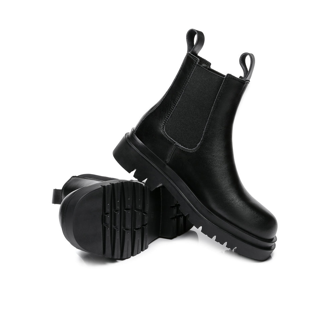 Sienna Black Leather Ankle Boots - UGG Direct Online