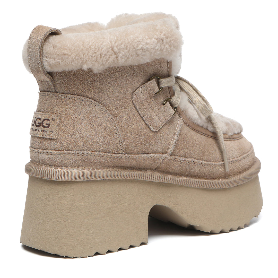 UGG Platform Lace-up Shearling Upper Boots - UGG Direct Online
